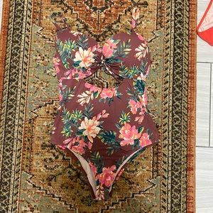 Floral one piece swim suit